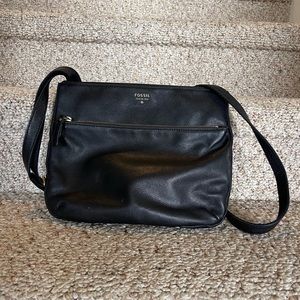 Black Leather Fossil Crossbody